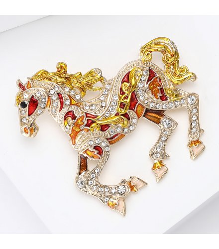 XSB185 - Diamond-Encrusted Cute Pony Brooch